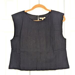 NWT Skies Are Blue Womens Textured Black Sleeveless Blouse Size Medium